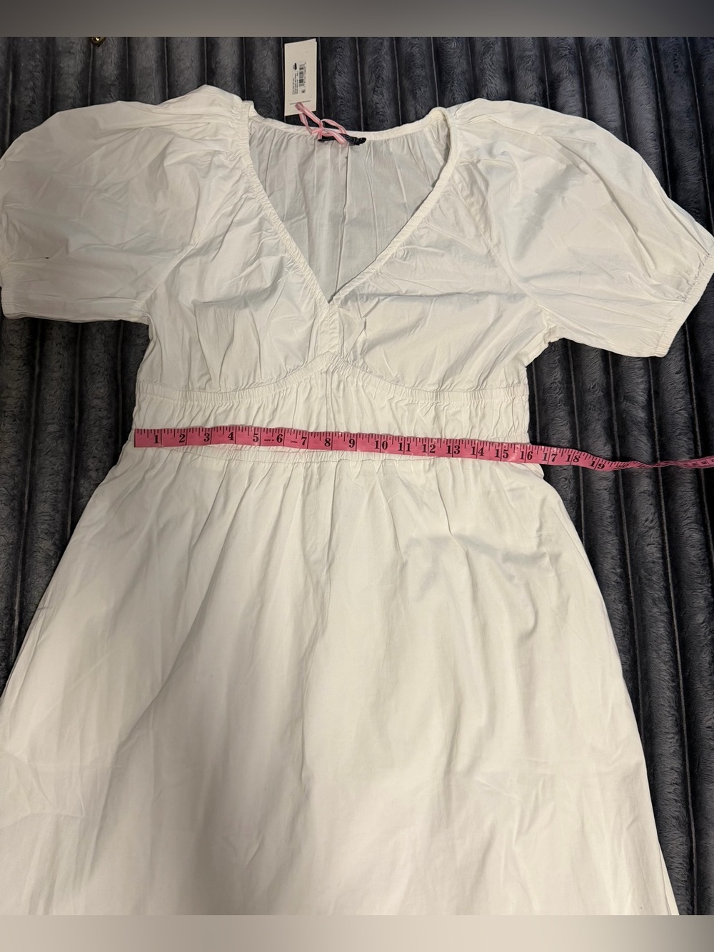 Vineyard Vines White Puff Sleeve Midi Dress - Picture 9 of 11